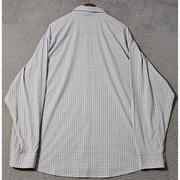 Poncho Western Button Down Fishing Shirt 3XL Blue Checkered  Long Sleeve - Picture 3 of 8